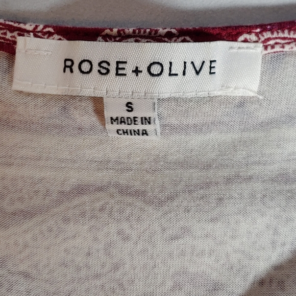 Rose+Olive long sleeve Burgundy paisley shirt - Picture 7 of 14